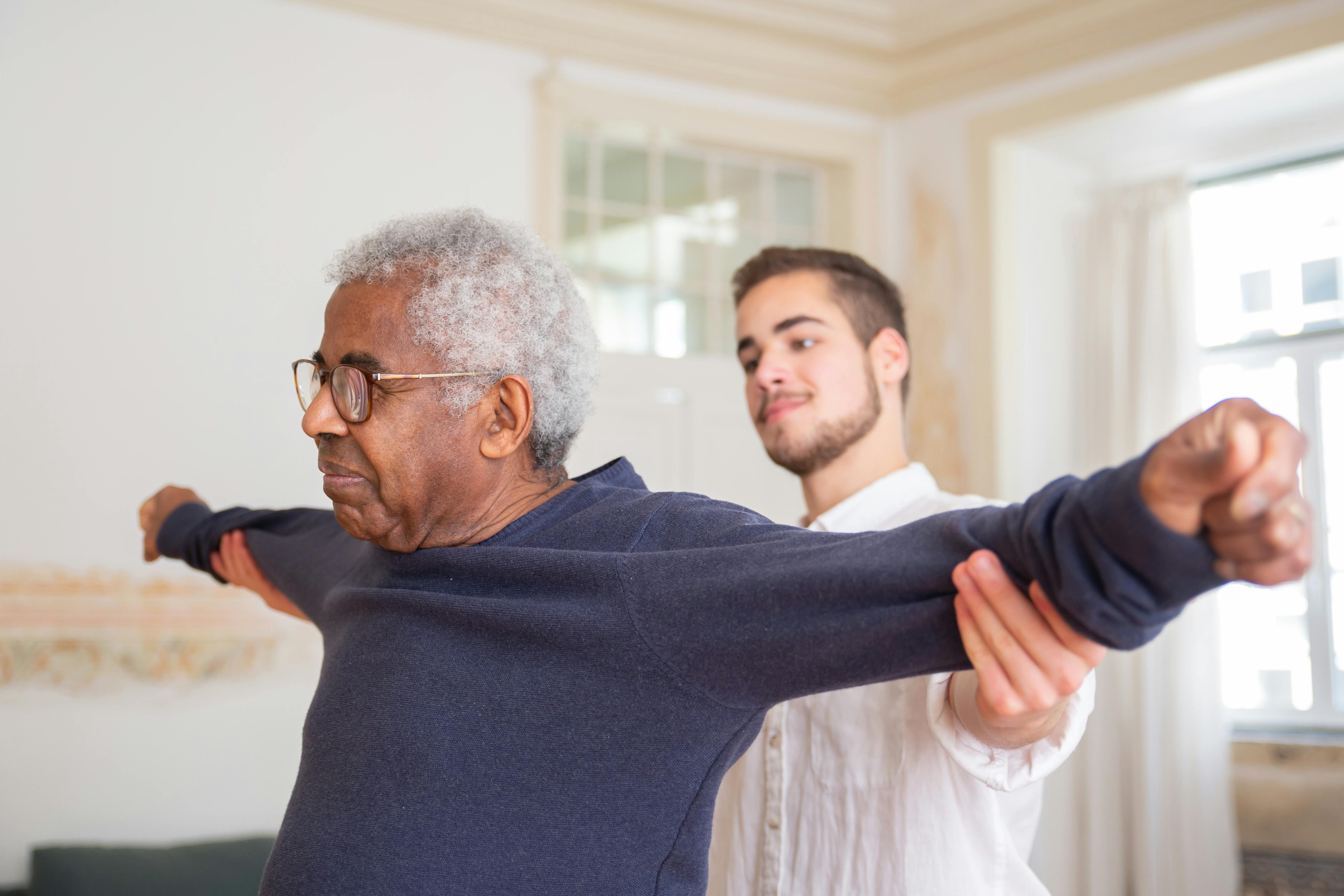 Resident in physical therapy session at West Suburban Nursing & Rehabilitation